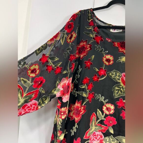 Vintage Maggie Sweet Sheer Lined Floral Petite Blouse Size 3X - Picture 2 of 10